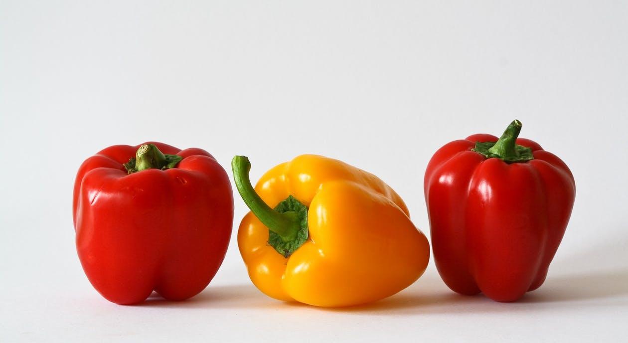 Yellow Bell Pepper Between 2 Red Bell Pepper · Free
