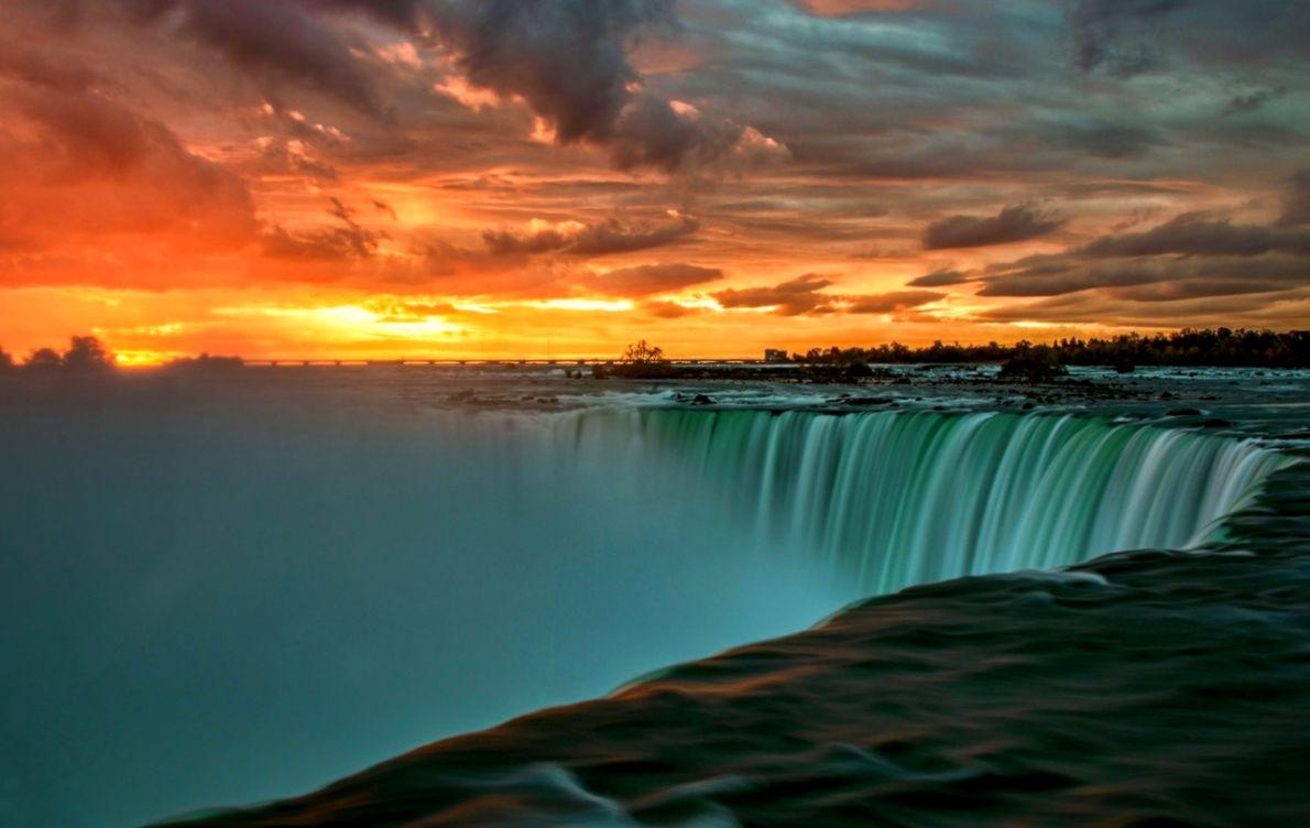 Sunrise Niagara Falls Beautiful Wallpaper Desktop