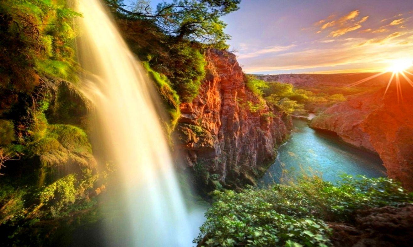 Waterfall Sunrise Wallpapers - Wallpaper Cave