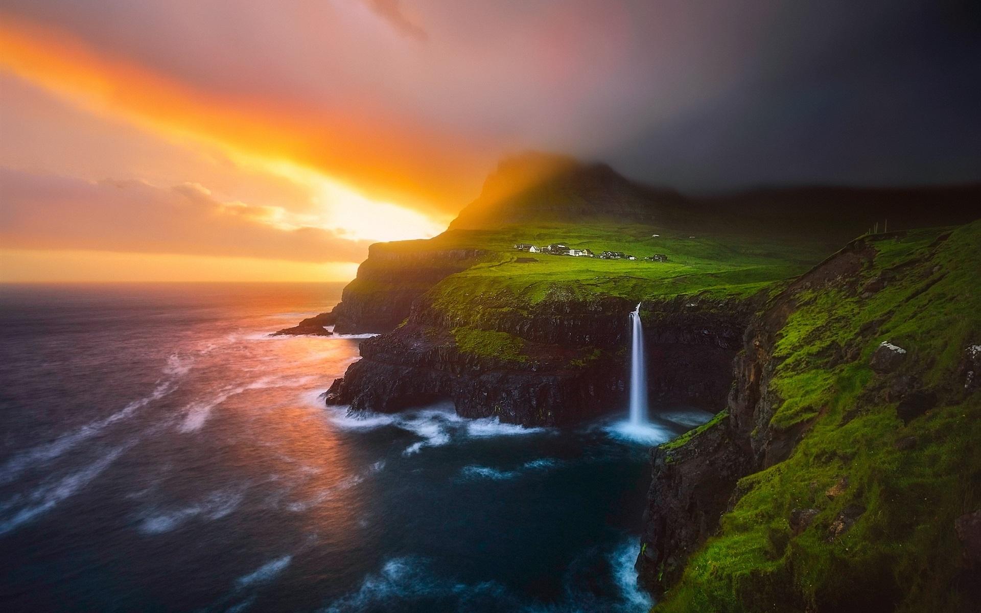 Wallpaper Lofoten Islands, beautiful nature landscape, sea