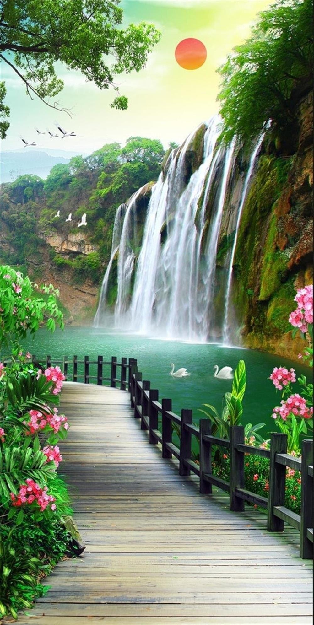 amazing waterfall background