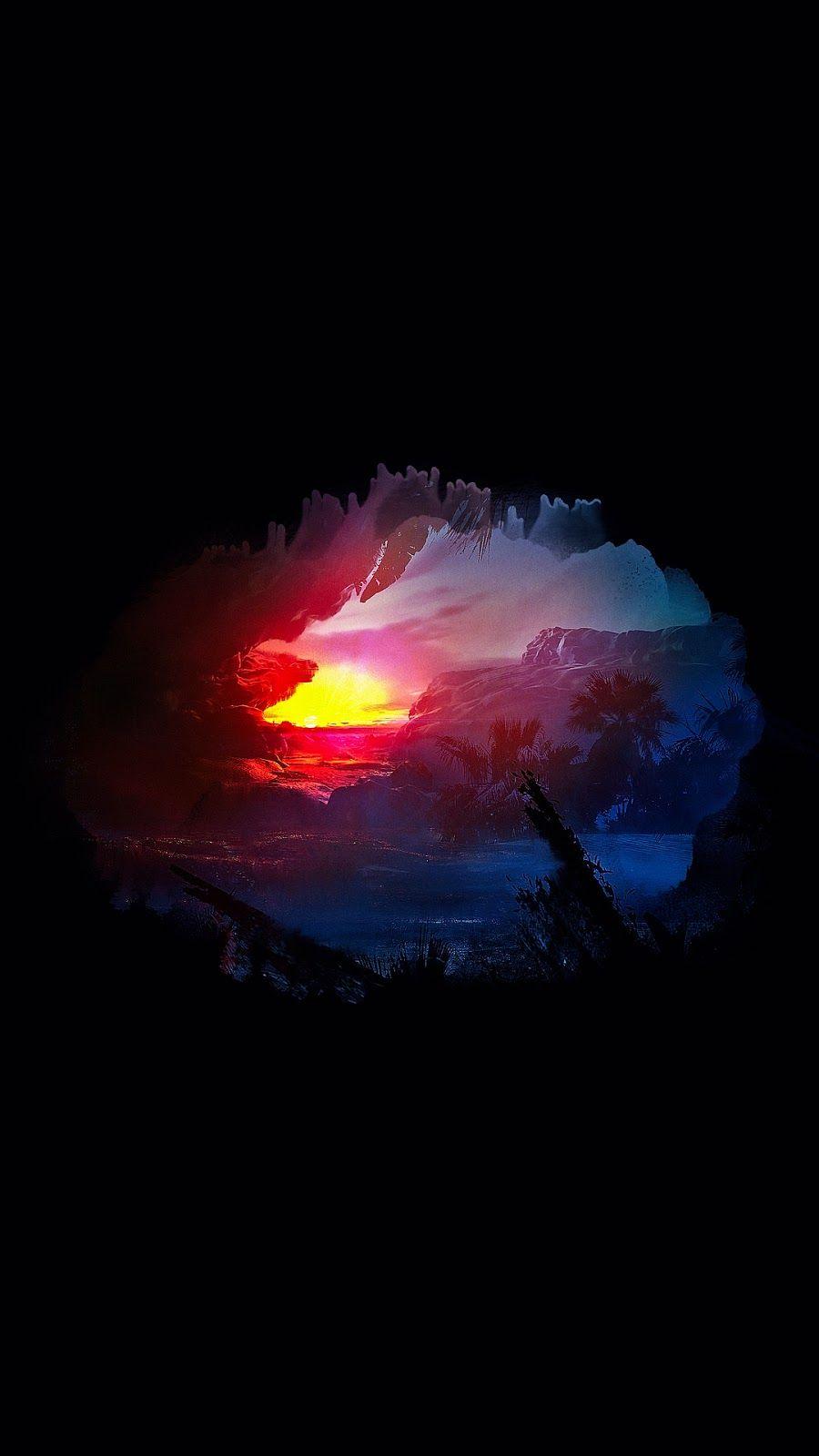 Sunset (for Amoled display) #wallpaper #iphone #android. Desktop wallpaper art, Dark wallpaper iphone, Oneplus wallpaper