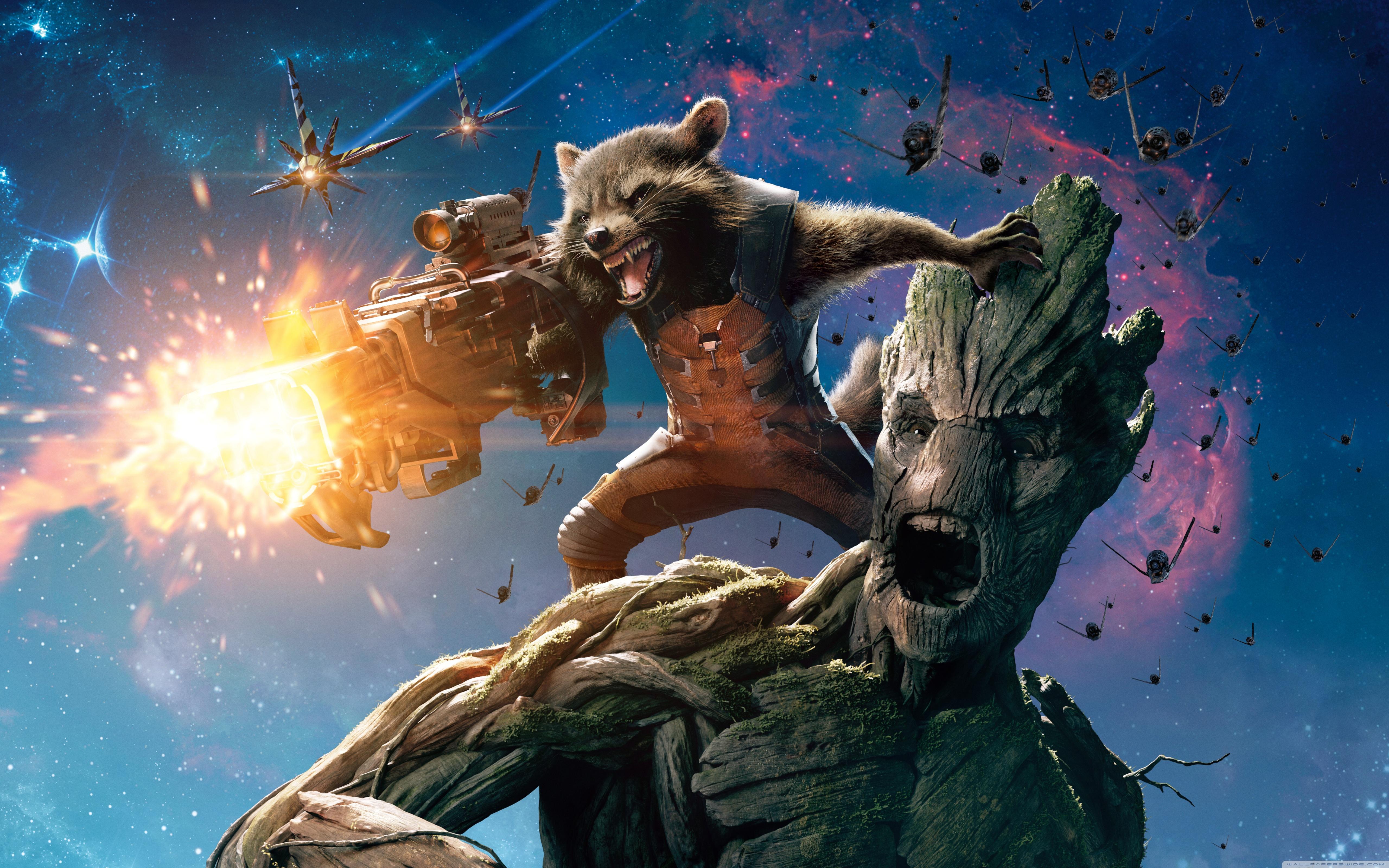 Guardians Of The Galaxy Groot And Rocket Raccoon ❤ 4K HD