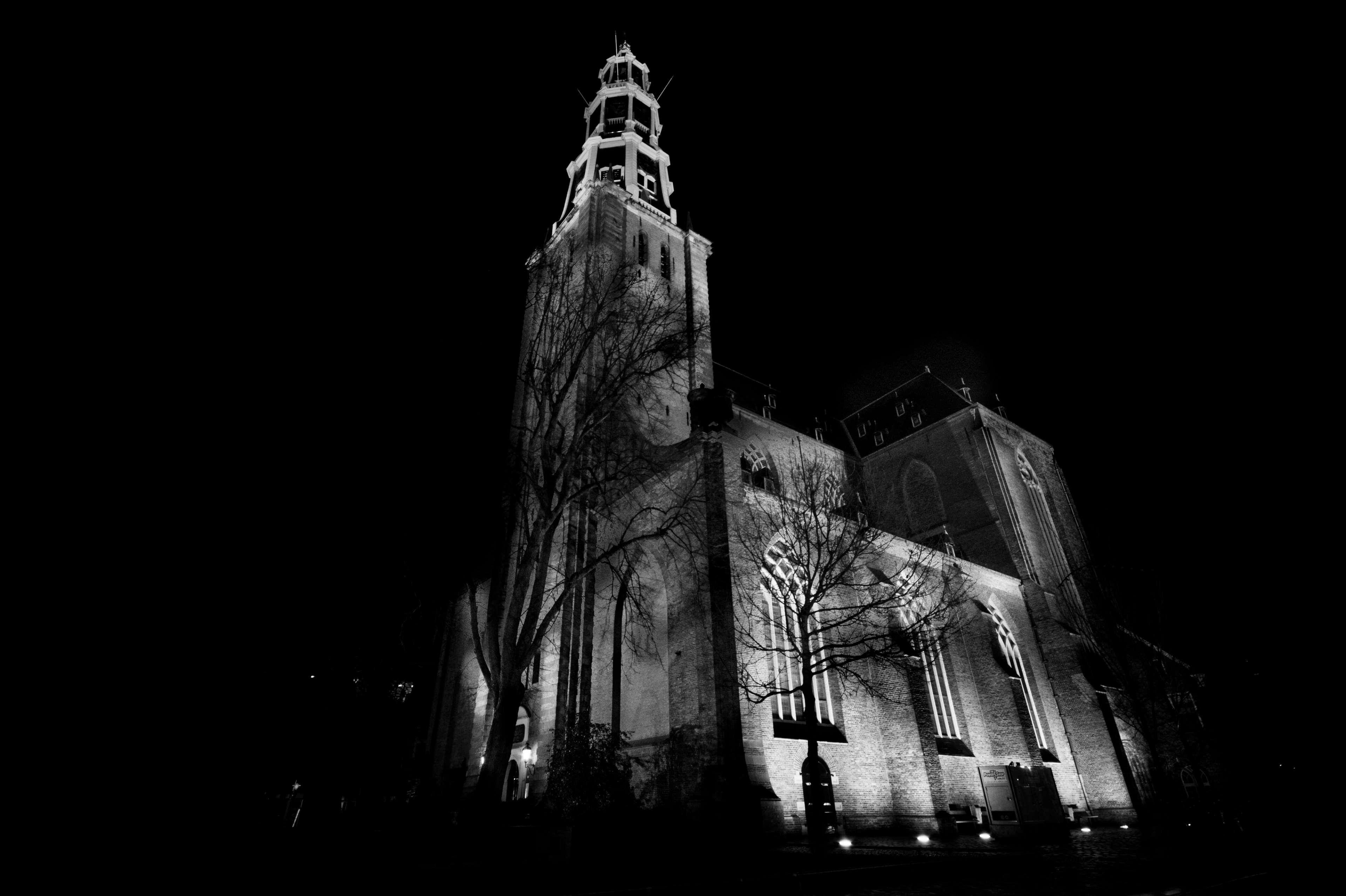 church, night, religion, royalty free image 4k
