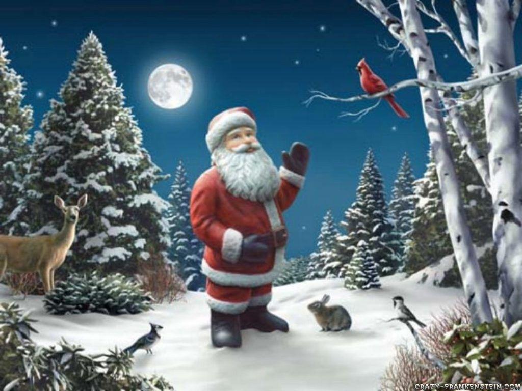 Christmas Tree, Santa Claus Wallpaper for Desktop free Background. Santa claus wallpaper, Christmas wallpaper free, Christmas wallpaper