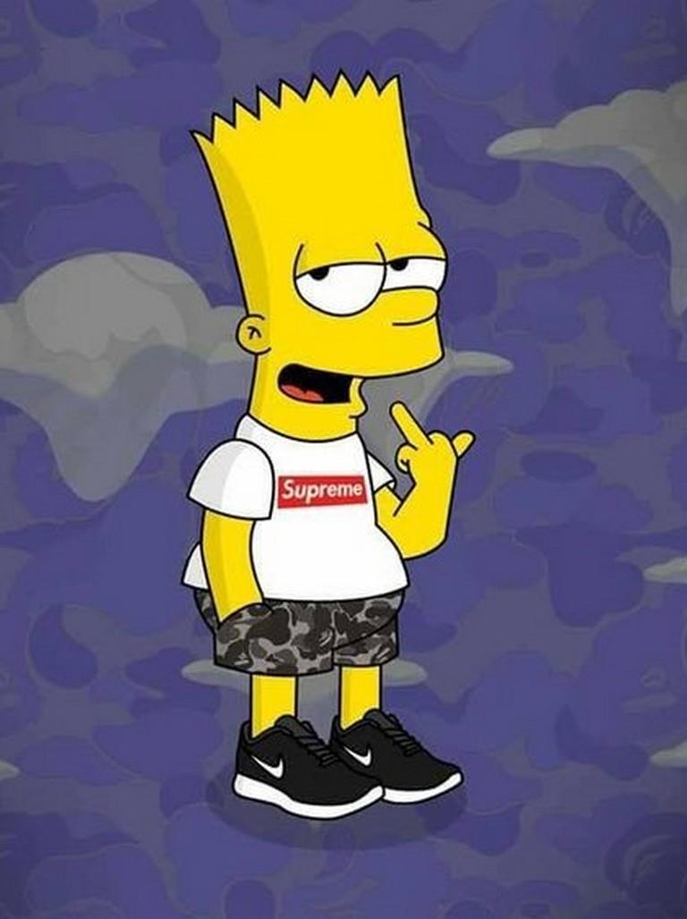 Free download Supreme X Bart Simpson Wallpaper HD