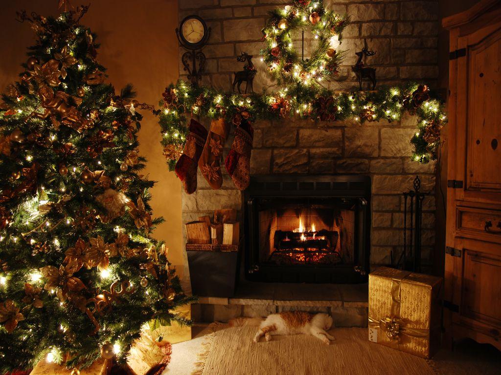 Vintage Christmas Fireplace Wallpapers  Wallpaper Cave