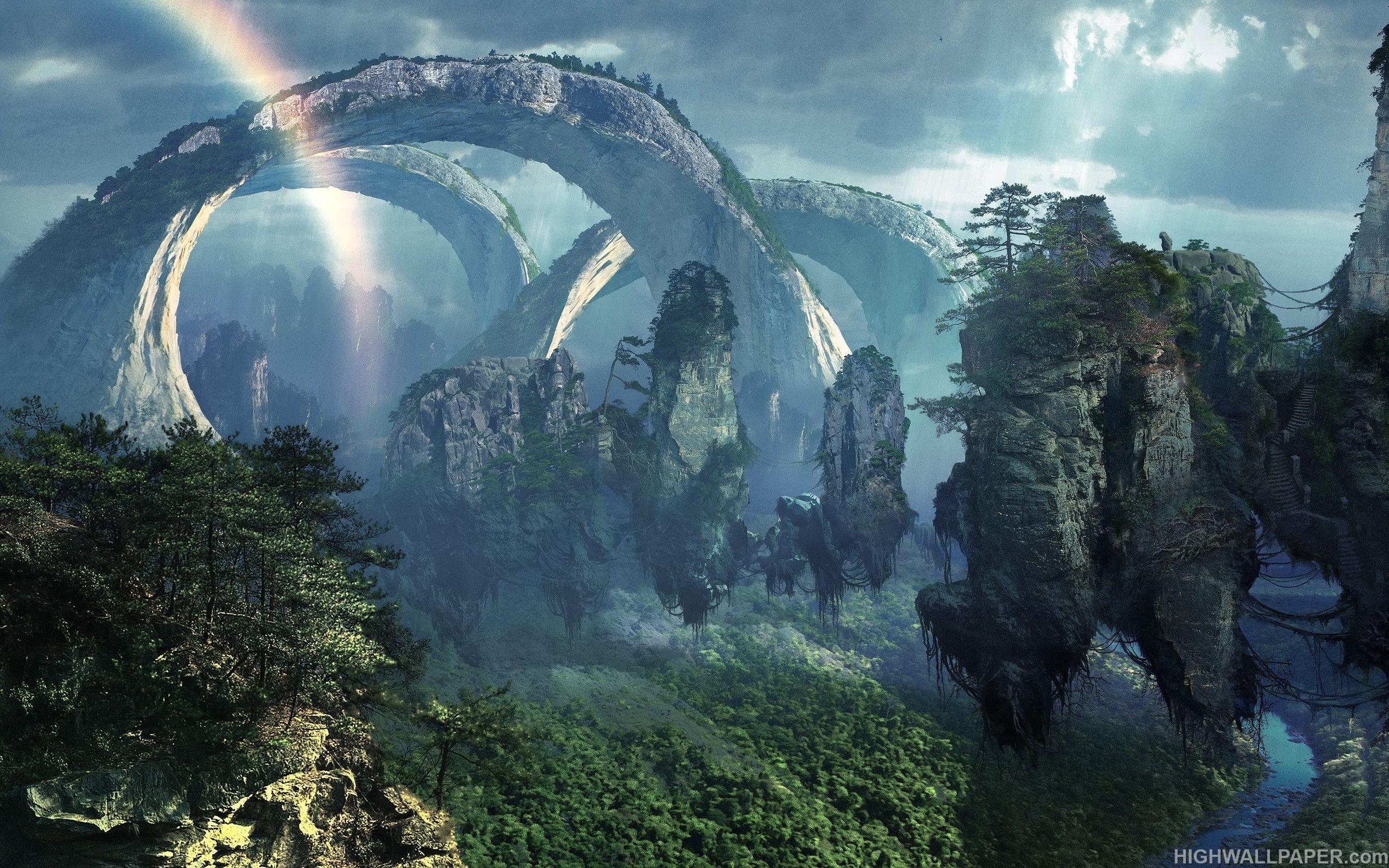Fantasy Alien Planet Jungle HD Wallpaper. Fantasy landscape