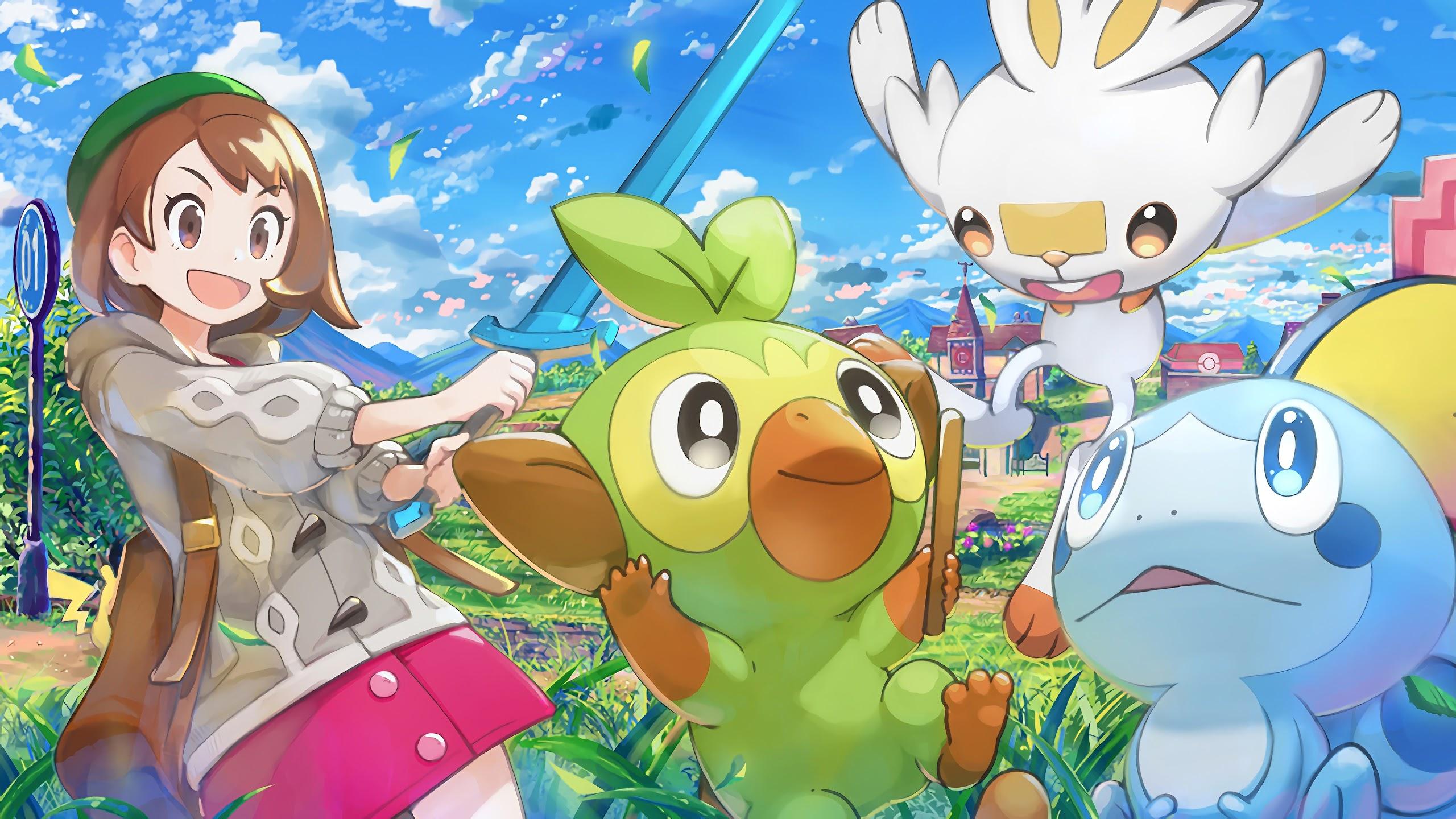 Pokemon Sword and Shield, Grookey, Sobble, Scorbunny, Female