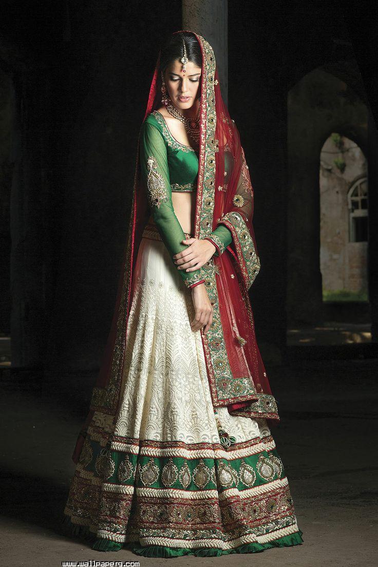 Download Indian bridal dress green bride and her dress for your mobile cell phone