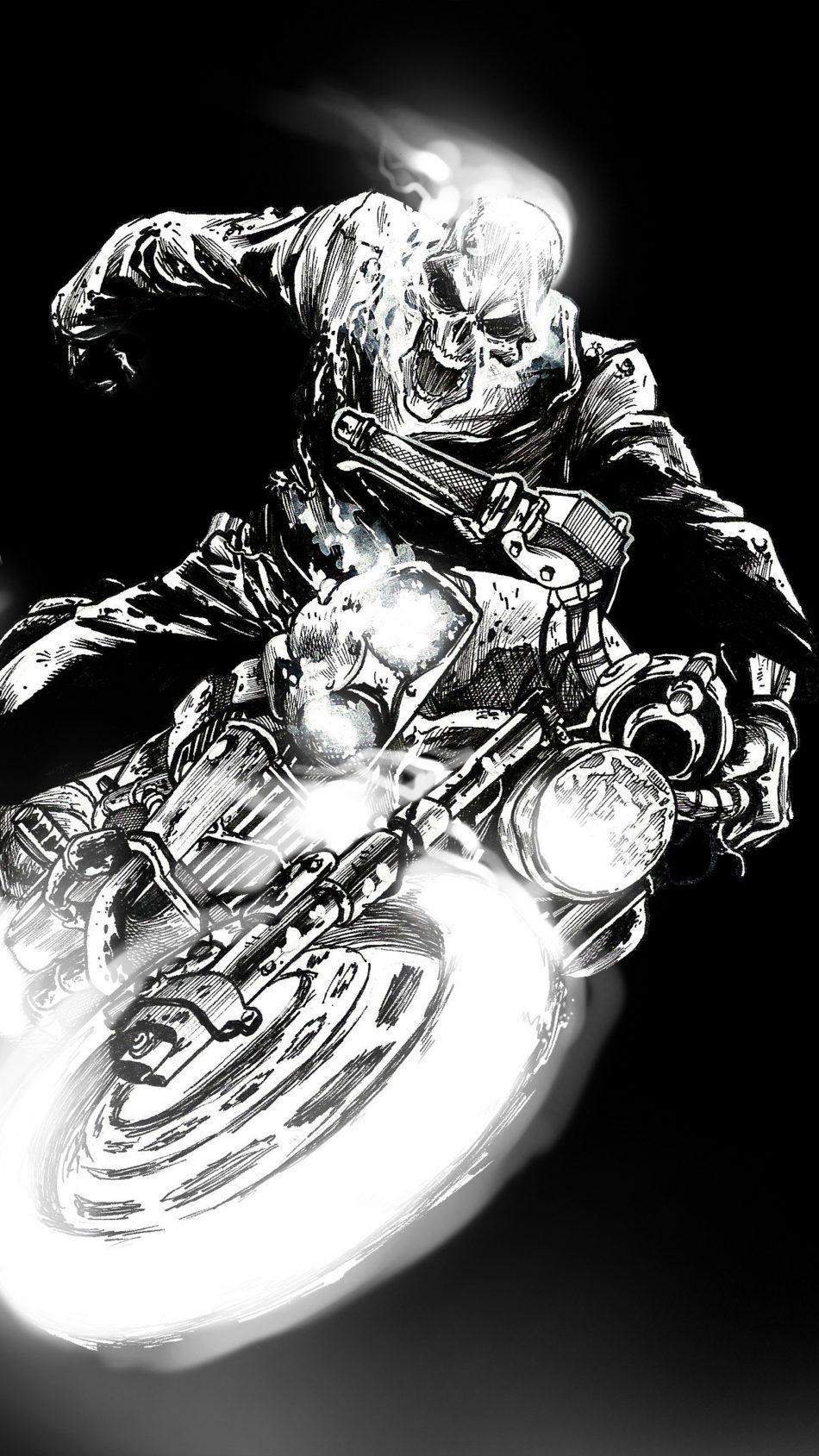 Ghost Rider Black Dark Artwork Free 4K Ultra HD Mobile Wallpaper