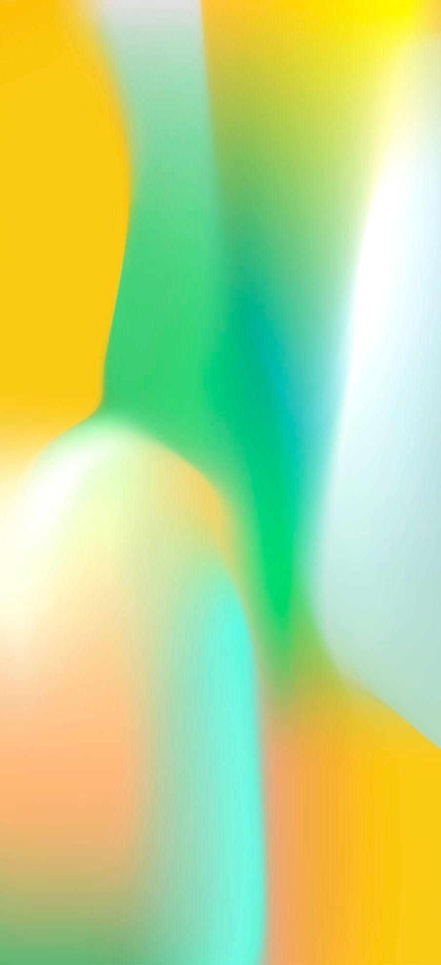 iOS iPhone X, yellow, green, Stock, abstract, apple