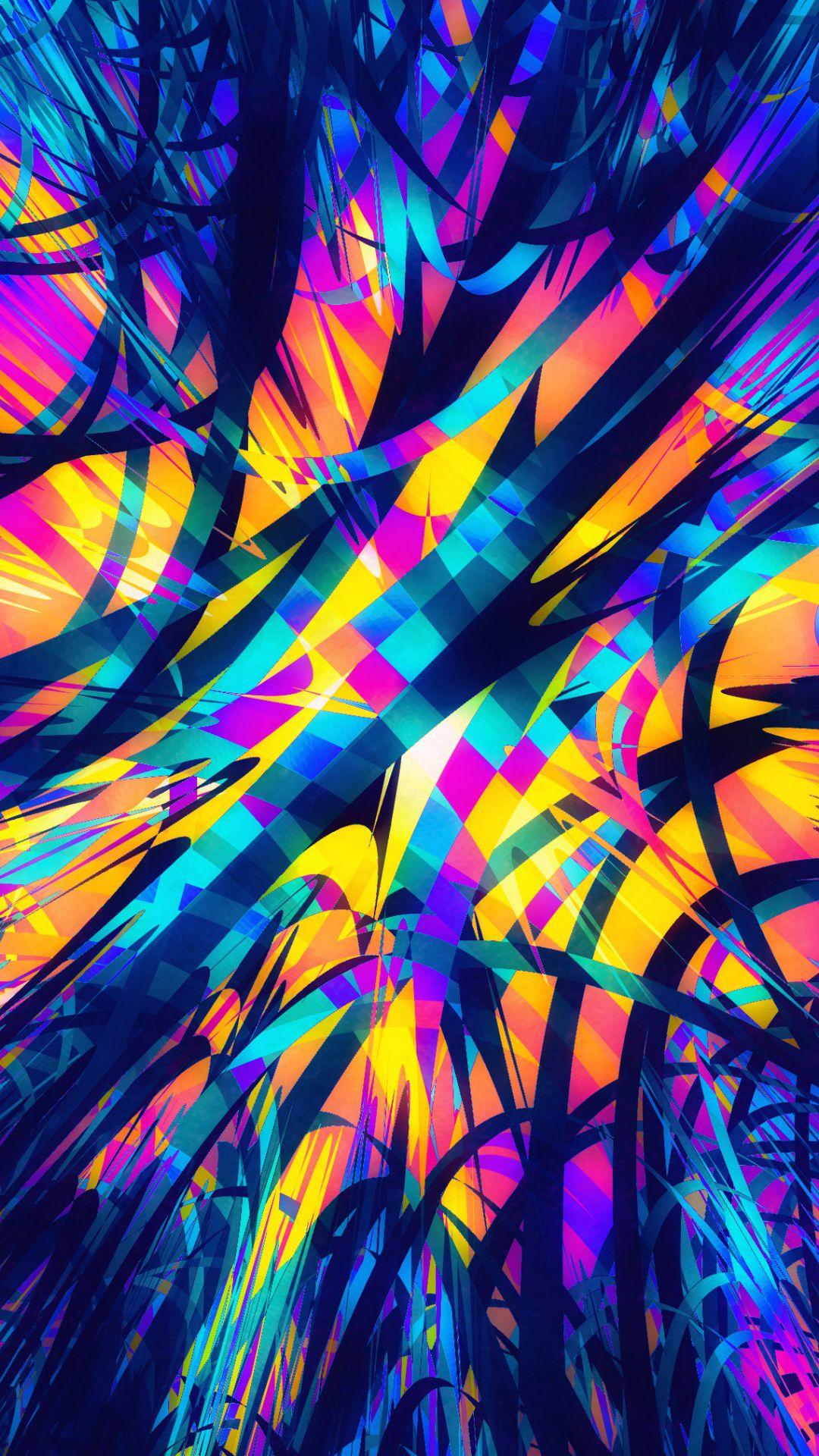 Destruction, stripes, abstract, multicolor, 1080x1920 wallpaper. Cool wallpaper abstract, Abstract, Cool wallpaper for phones