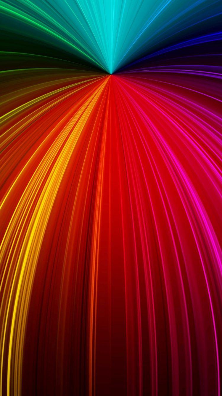 Download 750x1334 wallpaper Rays, lines, multicolored, abstract
