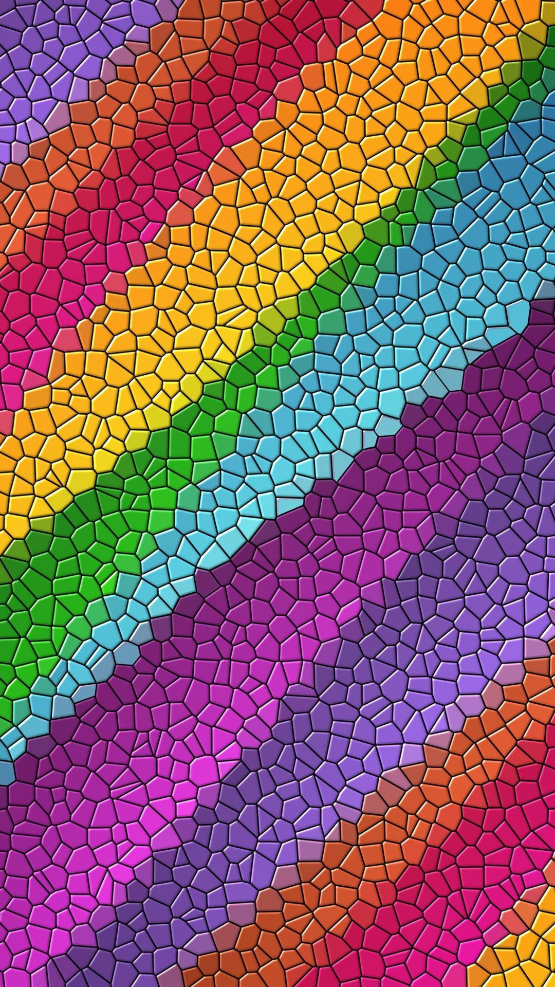 Mosaic, tile, pattern, multicolored, abstract, 1080x1920 wallpaper. Colorful wallpaper, Cellphone wallpaper, Rainbow wallpaper
