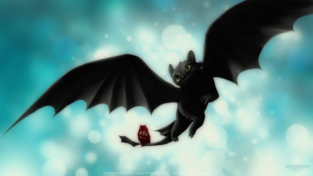 Night fury toothless dragon cartoon how to train your dragon HTTYD