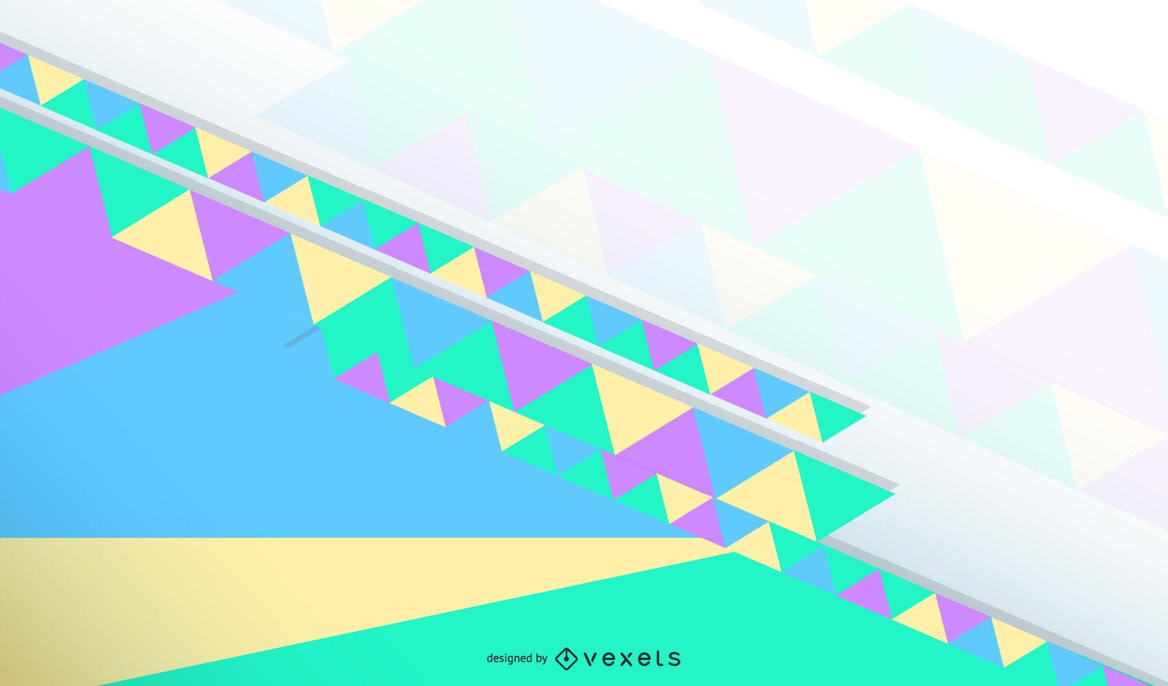 Colorful Abstract Triangle Wallpaper Design