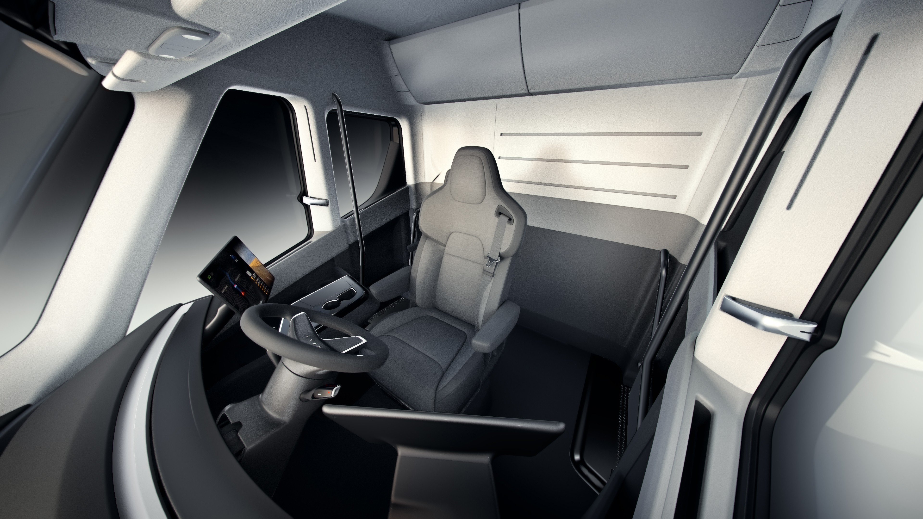 Wallpaper Tesla Semi Truck, electric car, interior, 4k, Cars