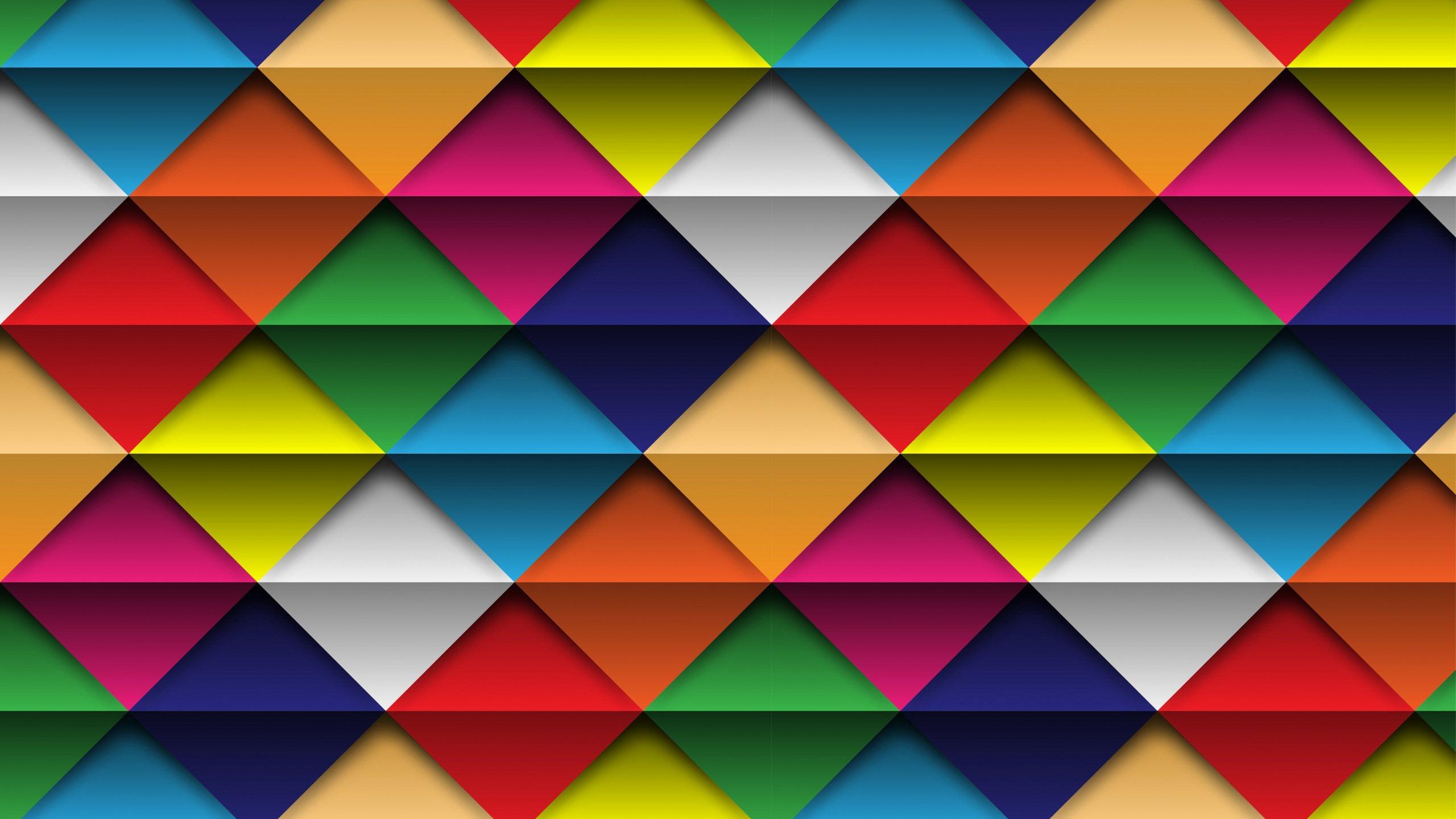 Geometry Colorful Triangles and Squares HD wallpaper