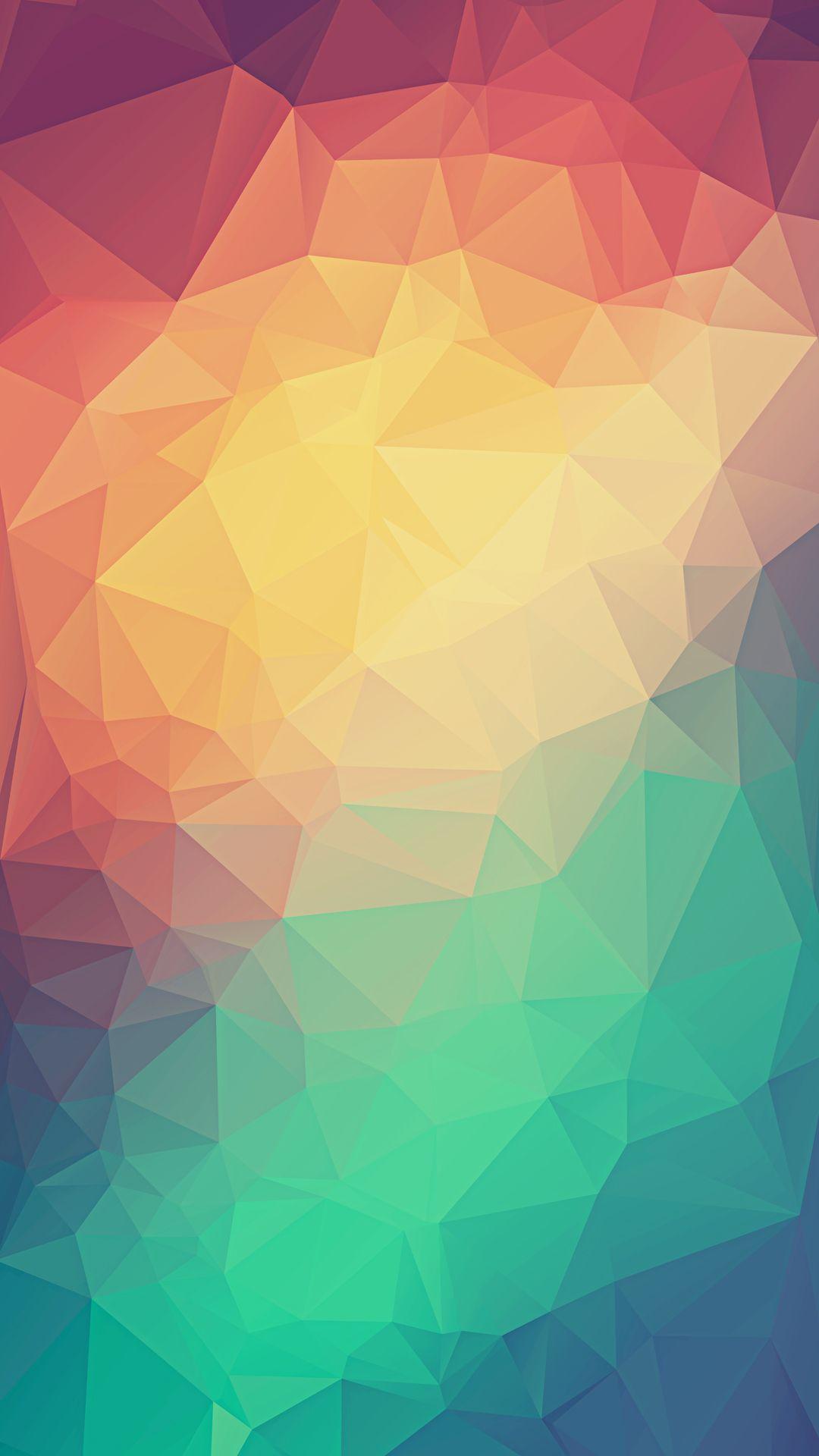 Colorful Low Poly Triangles iPhone HD Wallpaper