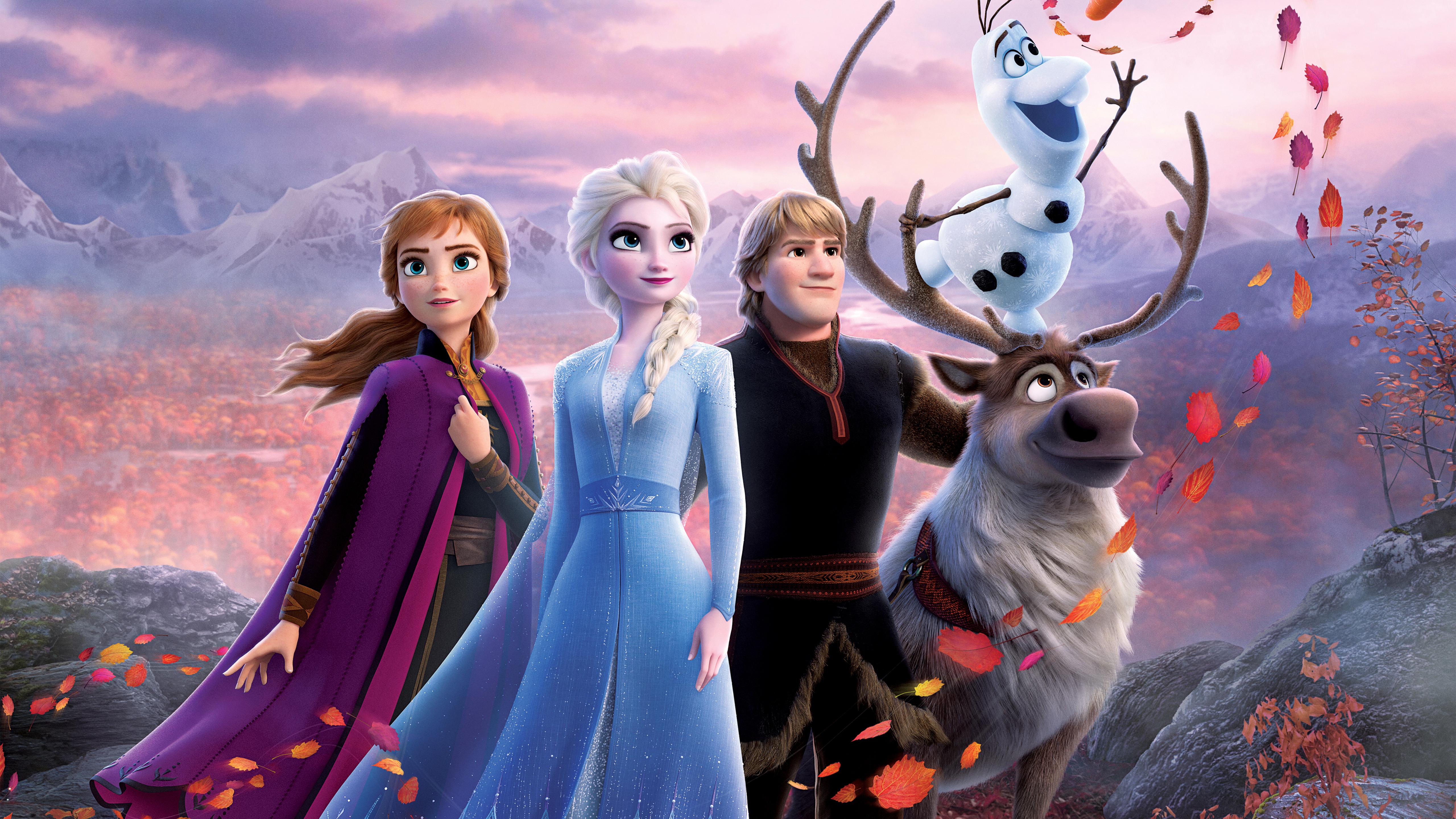 Frozen 2 Queen Elsa Anna Olaf Kristoff 5K Wallpaper. HD