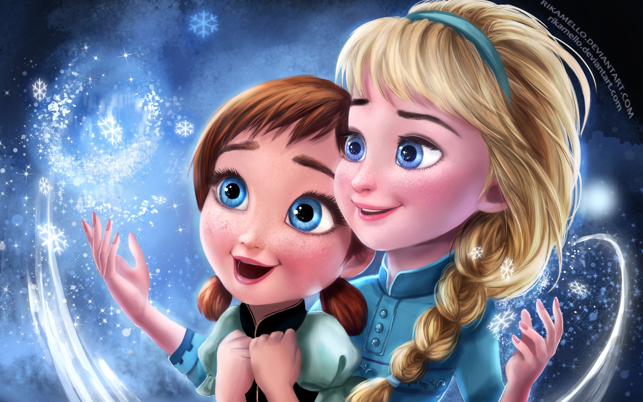 Frozen Elsa Anna Sisters Wallpaper in jpg format for free
