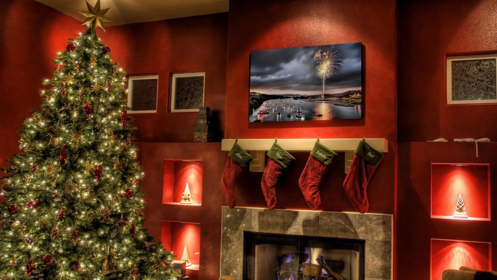 Christmas Fireplace Wallpaper