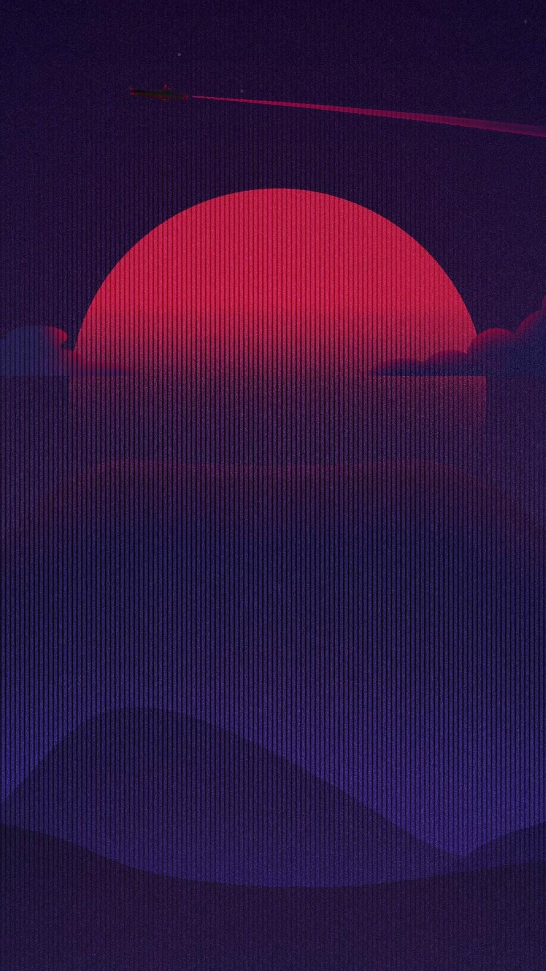 Download 1080x1920 Synthwave, Mountain, Clouds, Retrowave