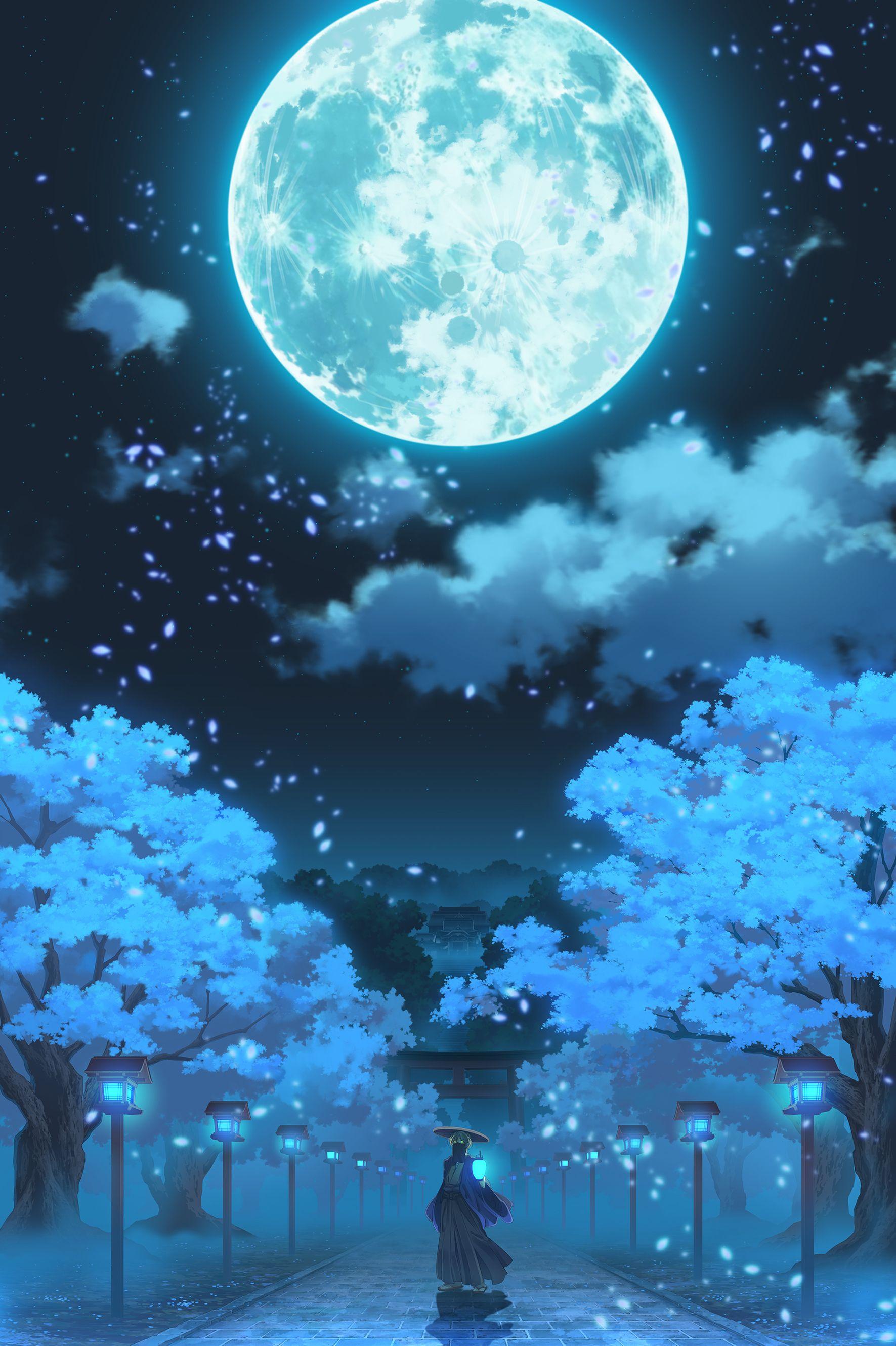 Full Moon Aesthetic Anime Wallpapers Wallpaper Cave