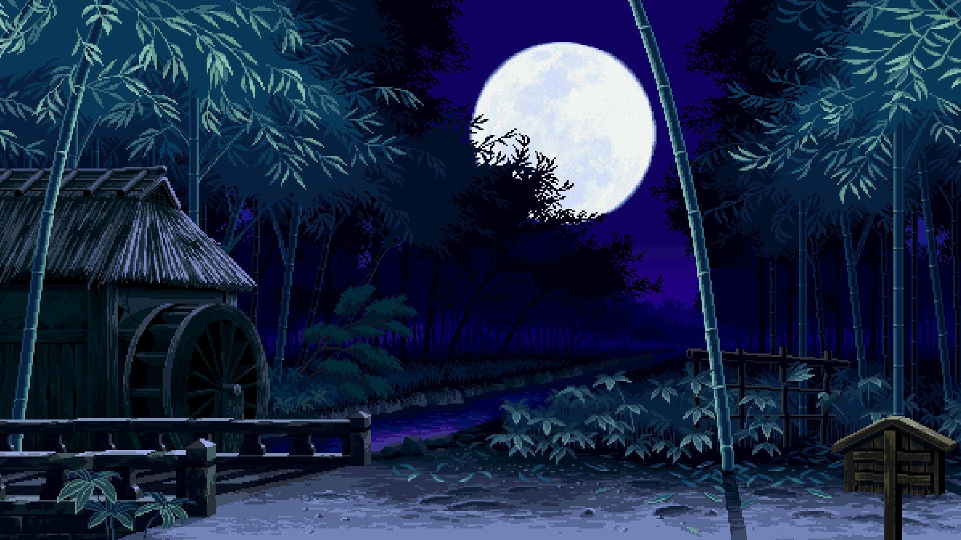 girl nightunder  moon full moon aesthetic anime HD wallpaper  Pxfuel