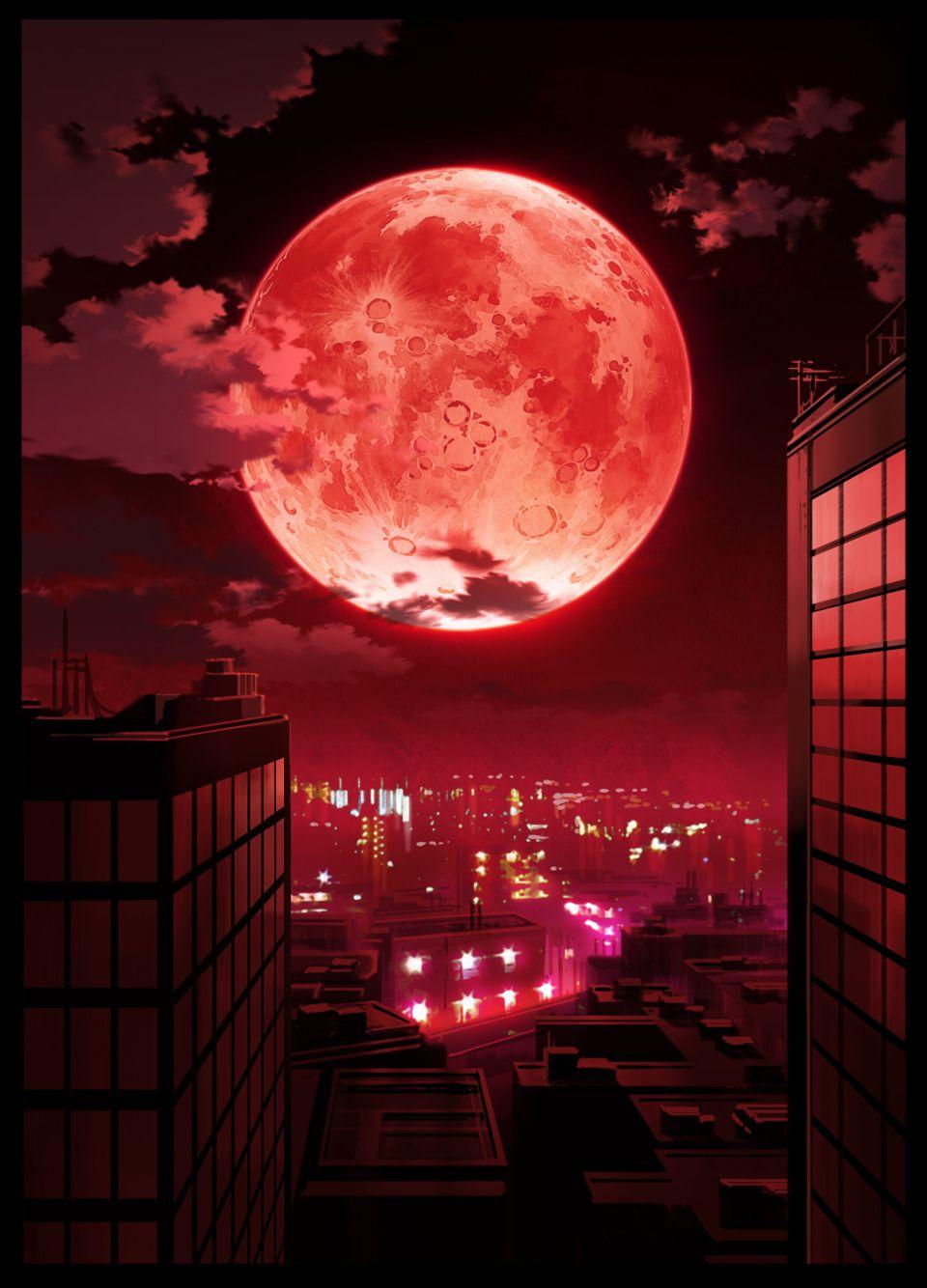 Aesthetic Moon Anime Desktop Wallpaper
