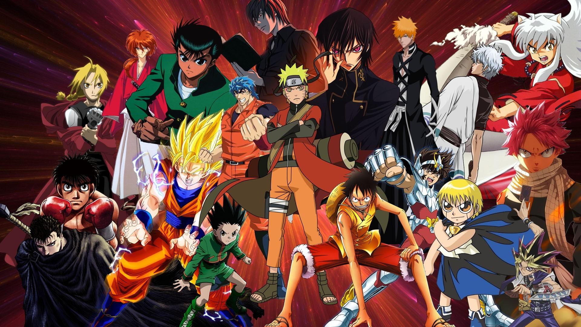 Todos Os Animes Shounen Juntos Wallpapers Hd Anime Personagens De 