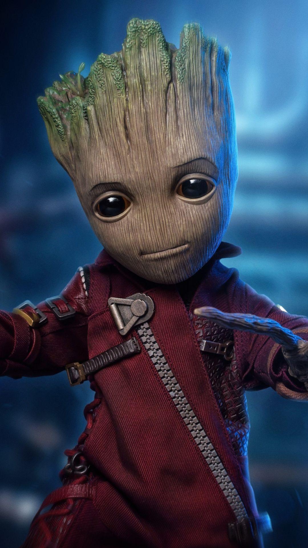 Baby Groot, Guardians of the Galaxy, cute, art, 1080x1920