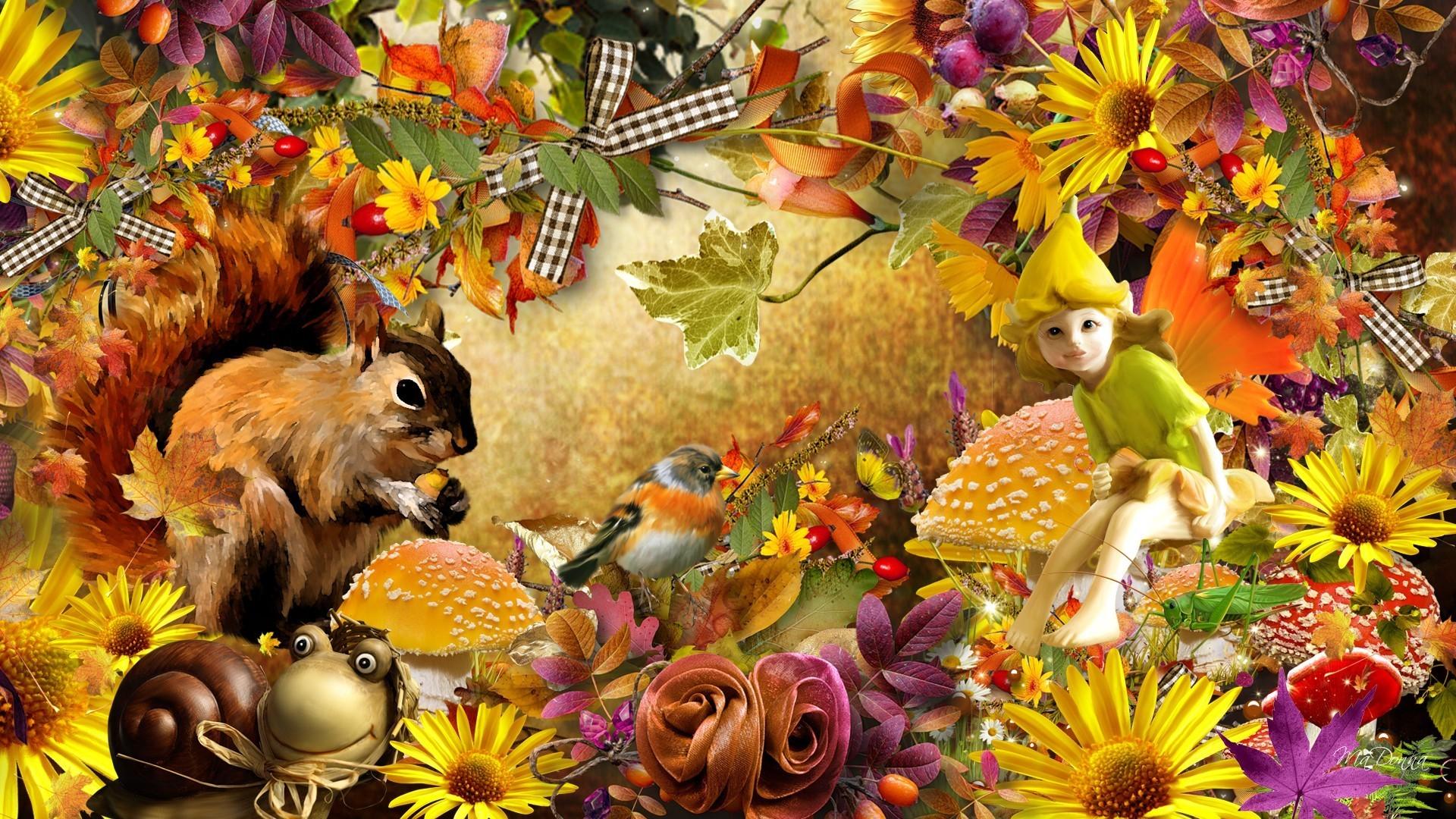 Fall Fairies Desktop Wallpaper