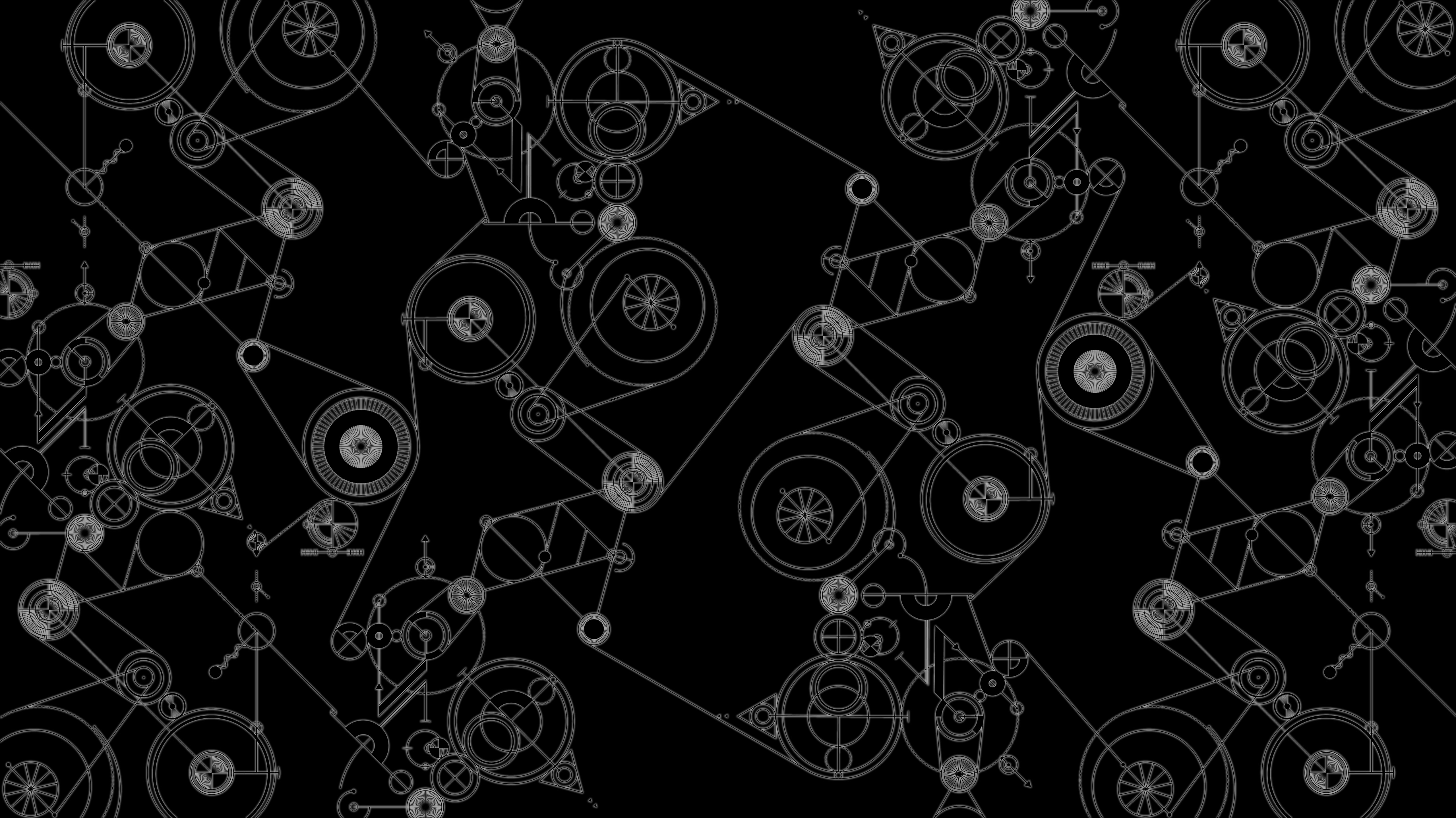 Black and white connecting gears wallpaper, Steins;Gate 0