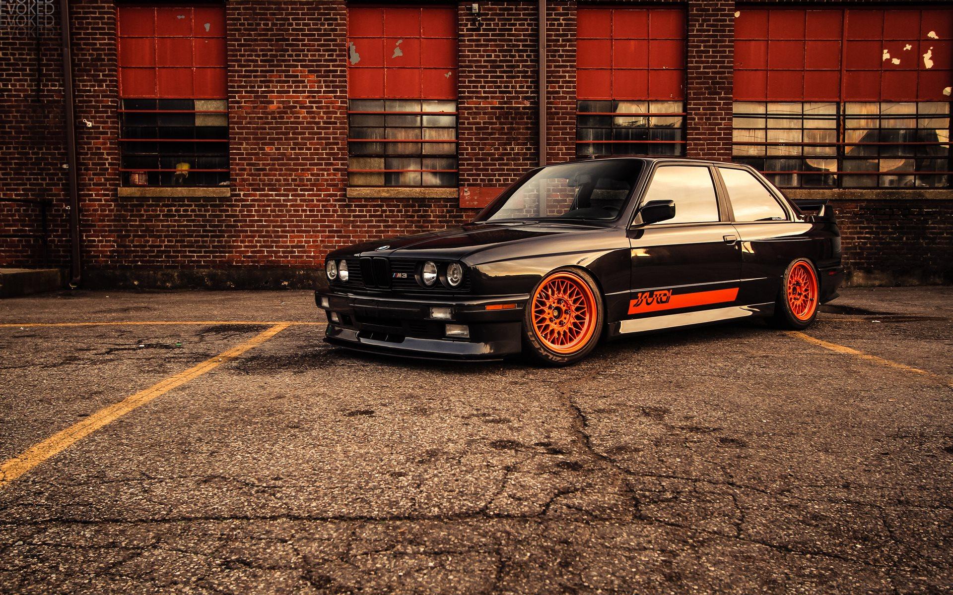 Download wallpaper coupe, BMW M E tuning, black BMW