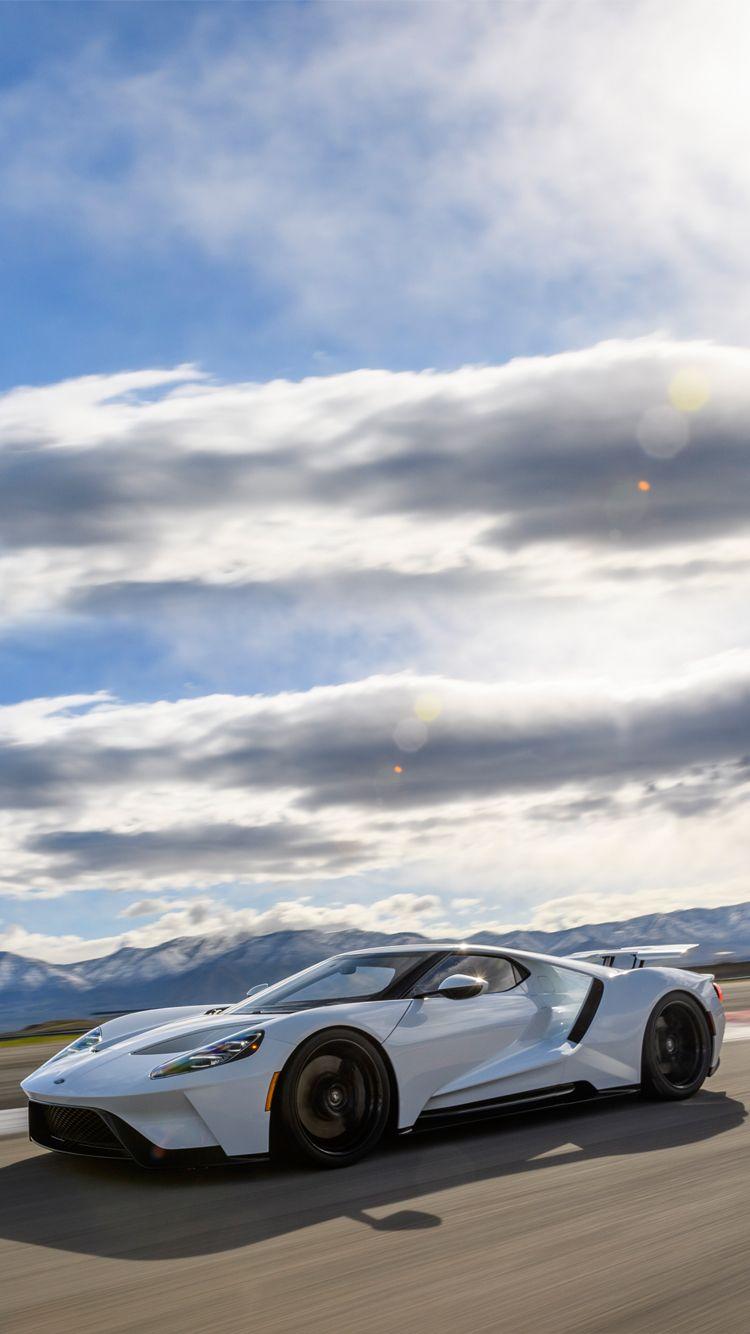 Universal Phone Wallpaper/ Background White Ford GT Super