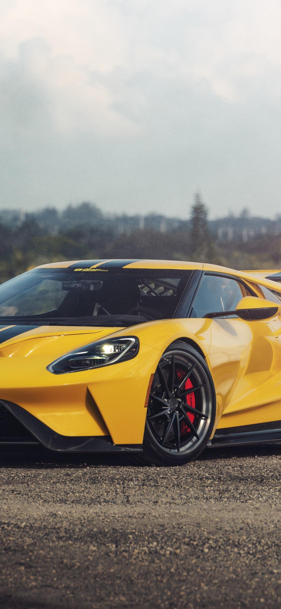 Download 1125x2436 wallpaper sports car, ford gt, 2019