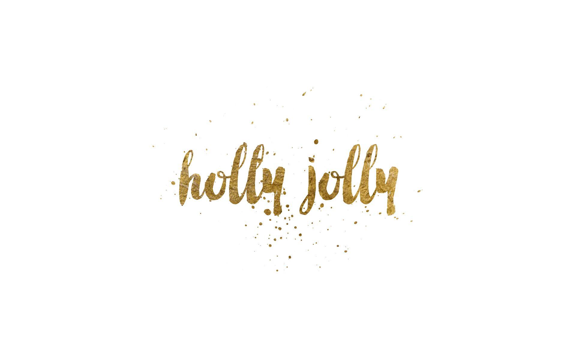 holly jolly gold foil desktop wallpaper 1920 x 1200 #christmas. Christmas desktop, Christmas desktop wallpaper, Laptop wallpaper