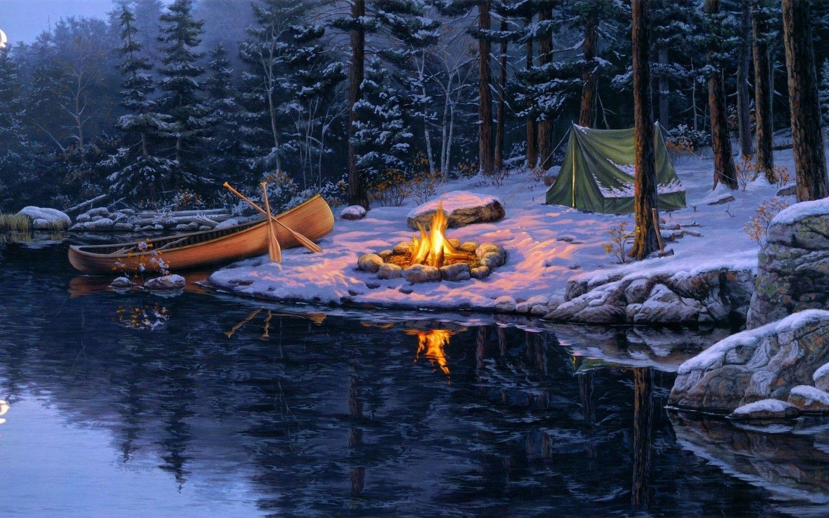 Winter Camping Wallpaper Free Winter Camping Background
