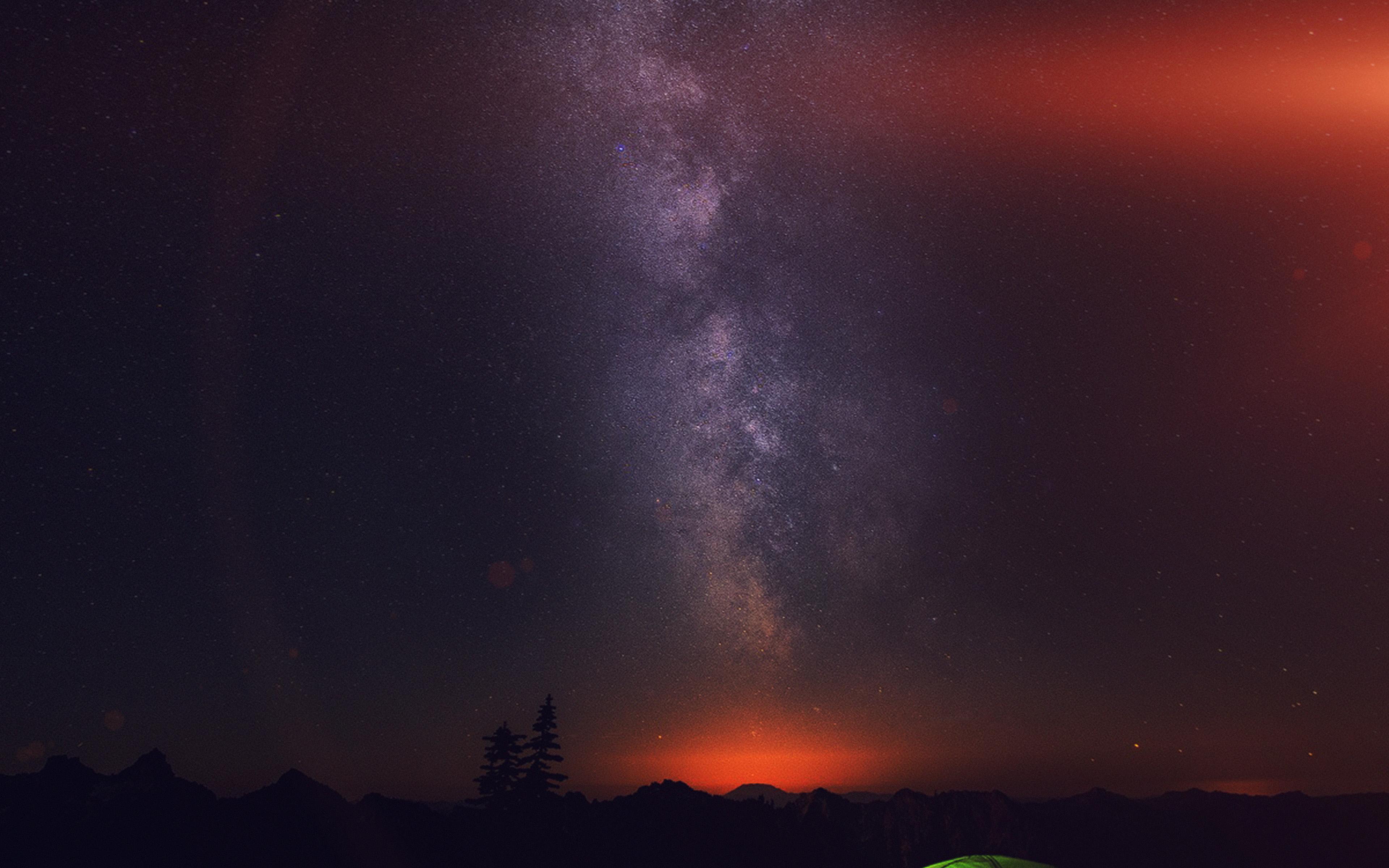 Camping Night Star Galaxy Milky Sky Dark Space Wallpaper