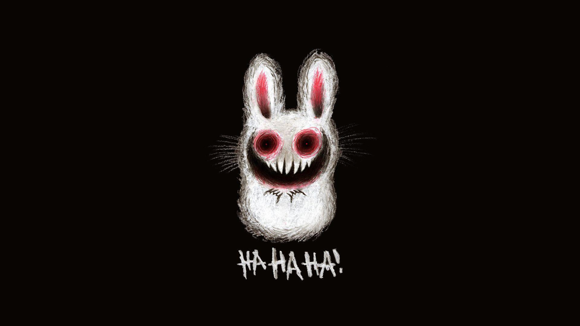 Creepy bunny wallpaper, cute adorable fluffy scary bunny