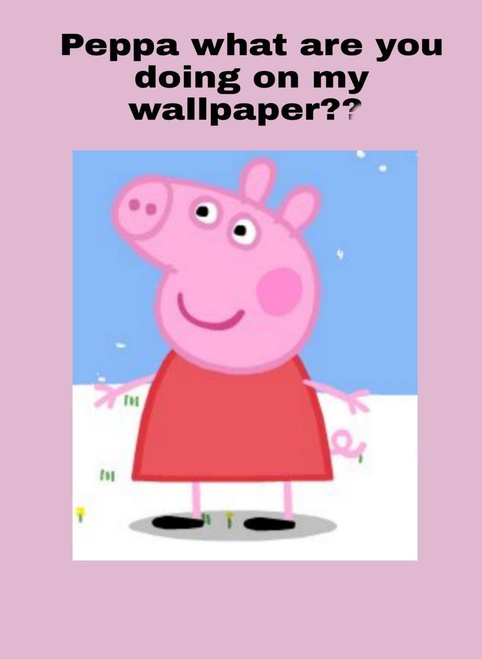Peppa what are you doing on my wallpaper?. Peppa pig wallpaper, Pig wallpaper, Cute fall wallpaper