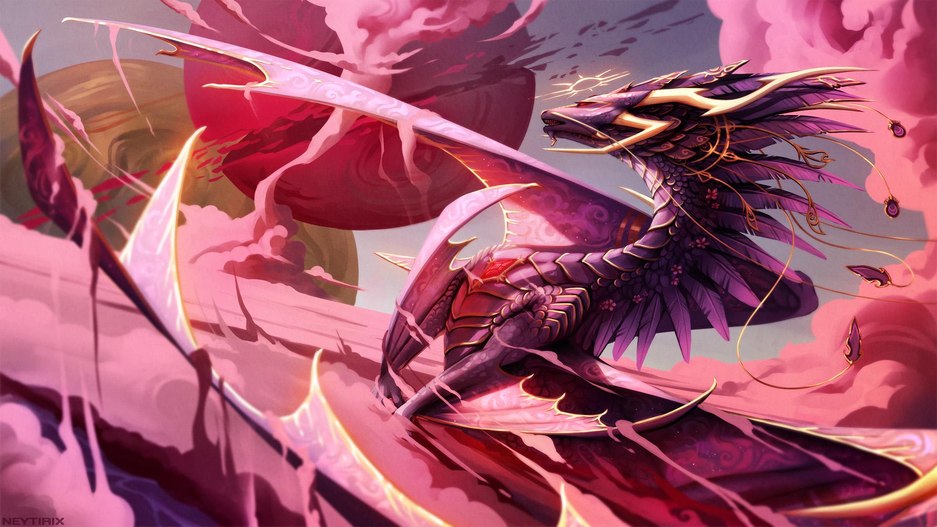 Pink Dragon Fantasy, HD Artist, 4k Wallpaper, Image