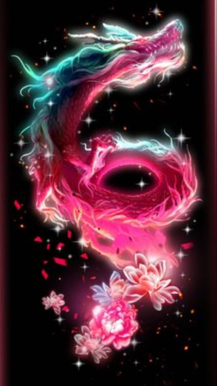 Pink dragon Wallpaper