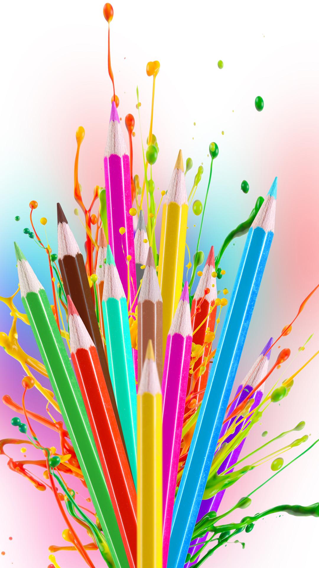 Creative Art crayons iphone wallpaper