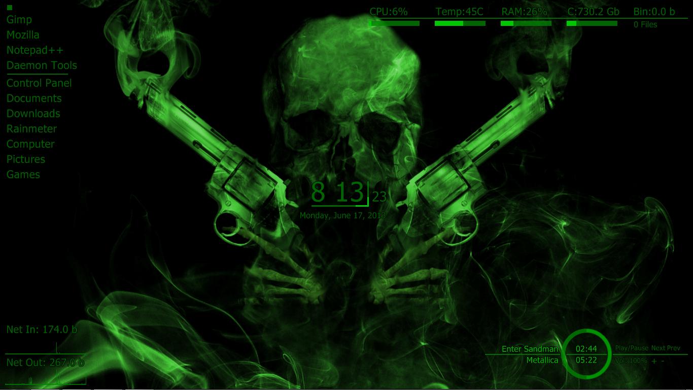 Magnum Skull Rainmeter skin