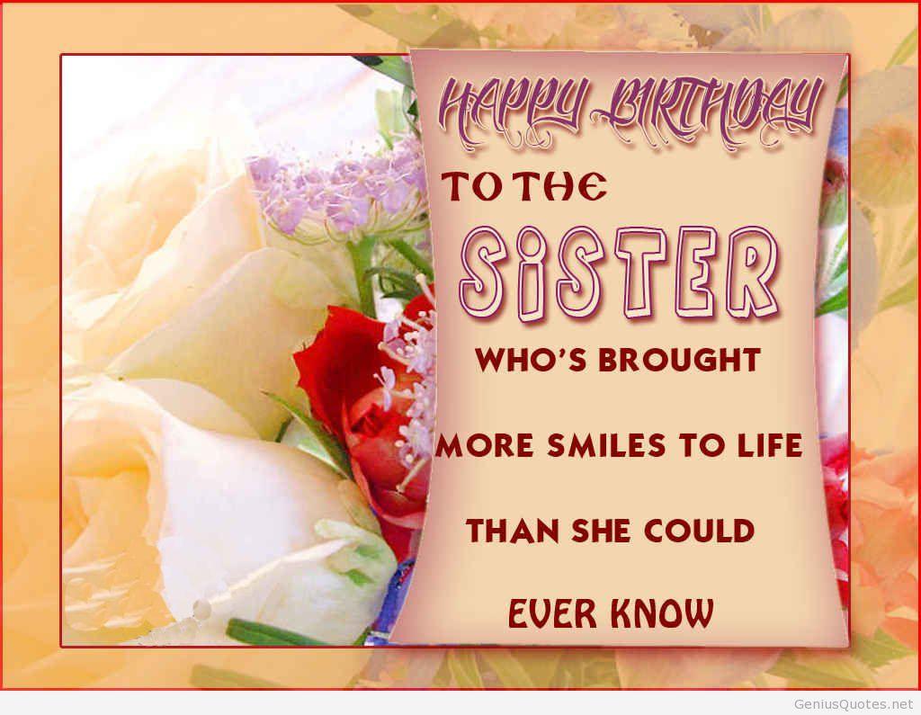 Happy birthday sister quote card wallpaper quote