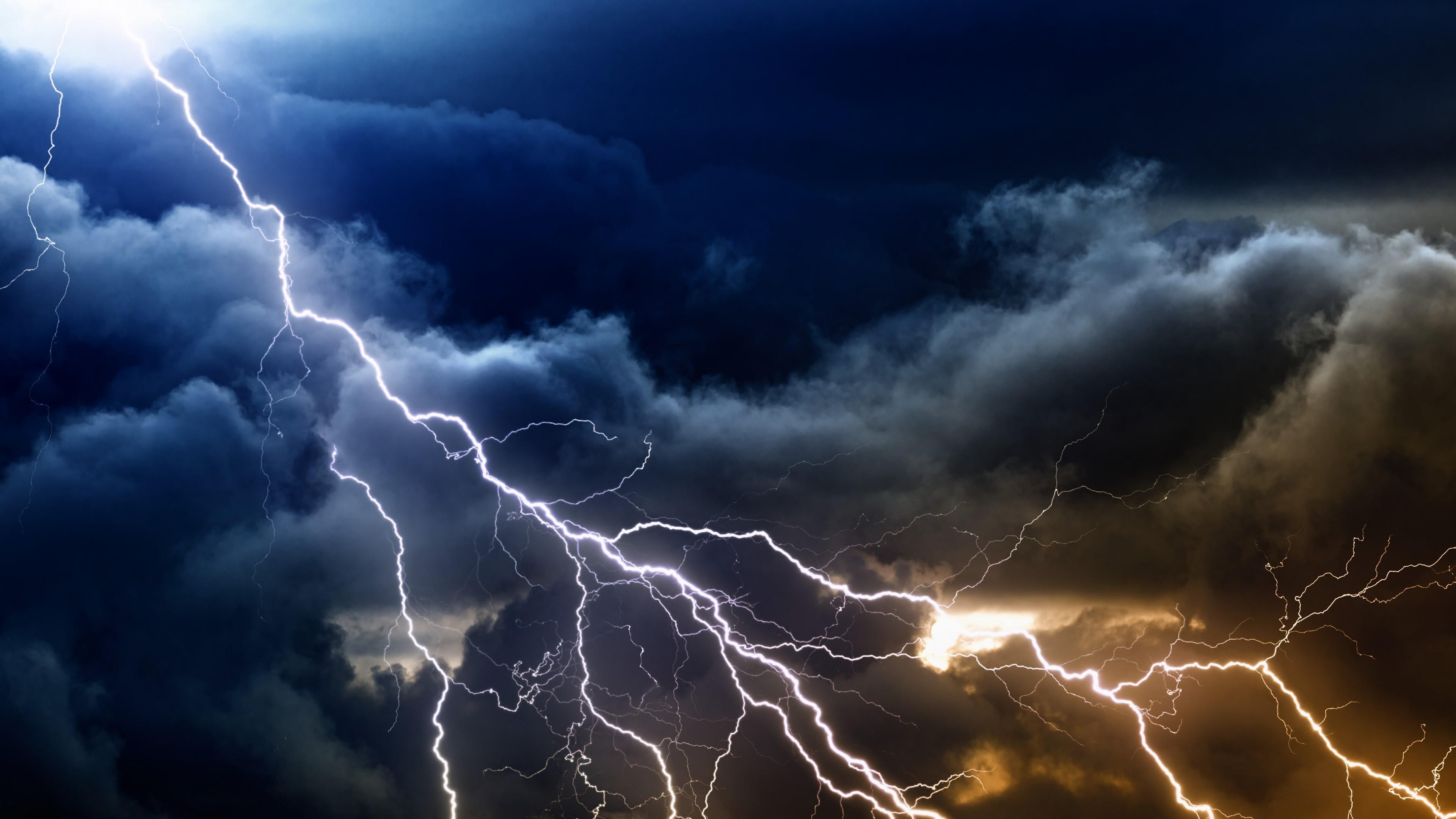 HD wallpaper: lightning, night, night sky, power in nature