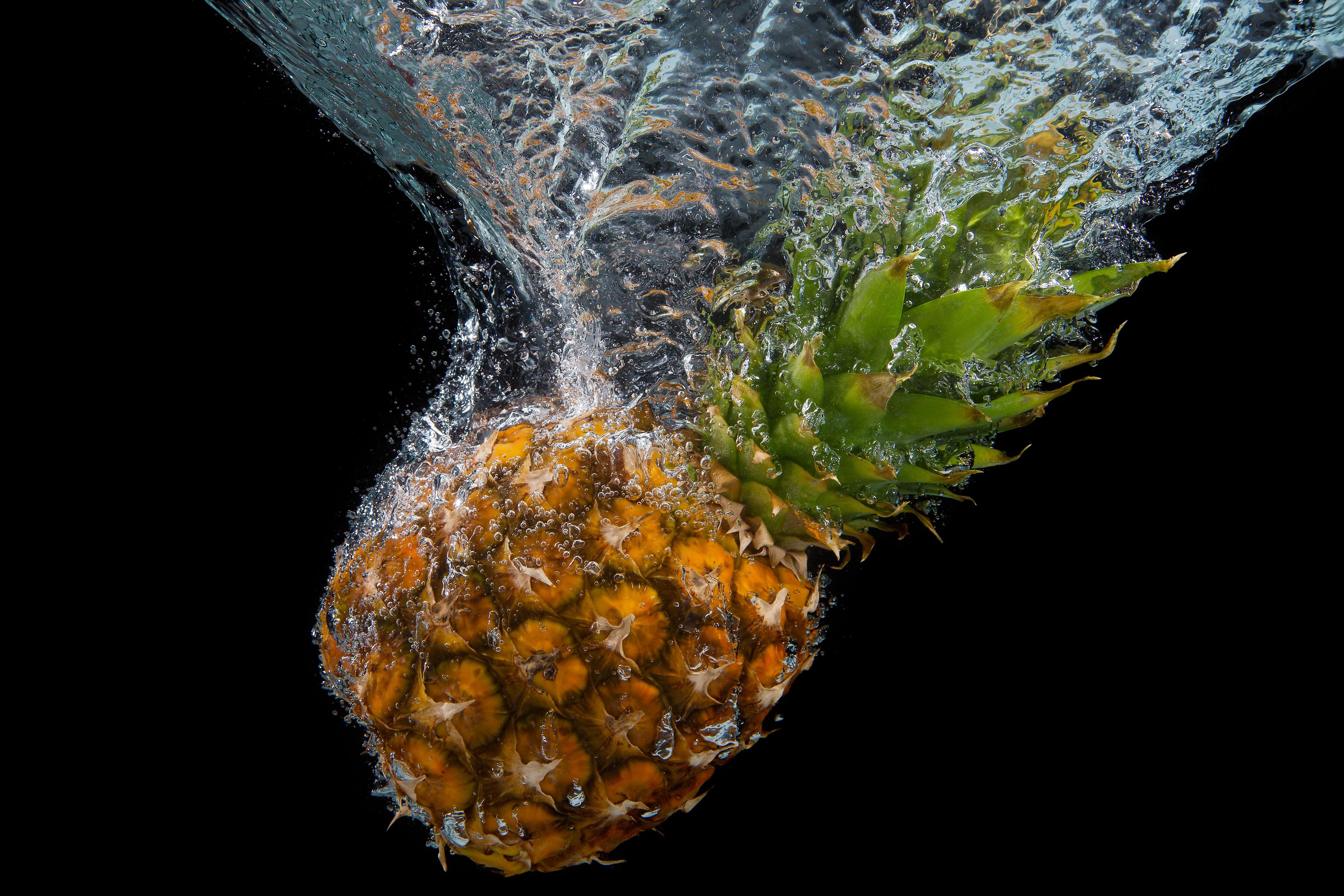 Pineapple Water Splash 5k, HD Food, 4k Wallpaper, Image